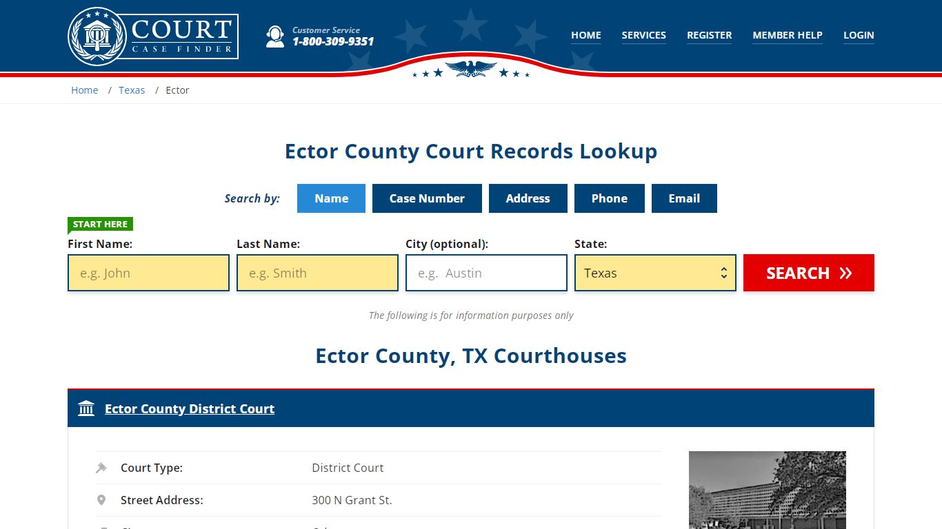 Ector County Court Records | TX Case Lookup - CourtCaseFinder.com